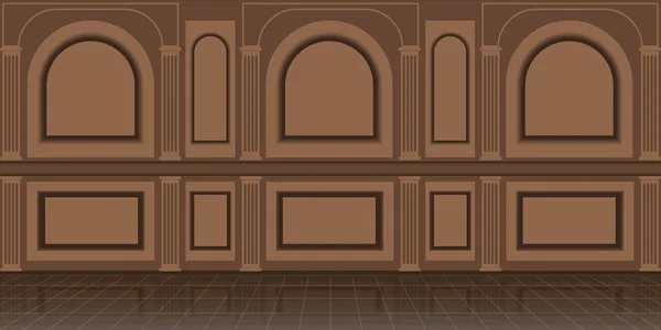 Großer Hintergrund Form Eines Interieurs Mit Einer Holzwand Und Einem — Stockfoto