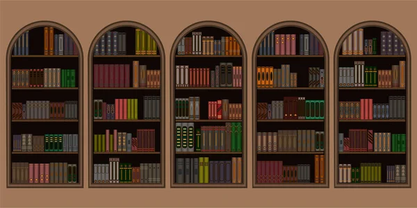 Arkaplan Kitaplarla Dolu Raflar Şeklinde Kütüphane Içi — Stok fotoğraf