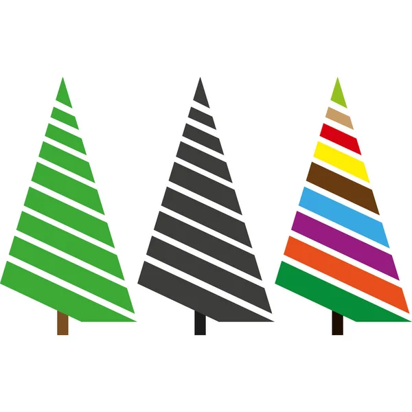 Set Van Drie Kerstbomen — Stockfoto