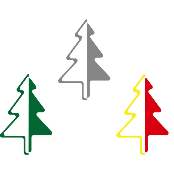 Set Three Origami Style Christmas Trees — Stock Photo, Image