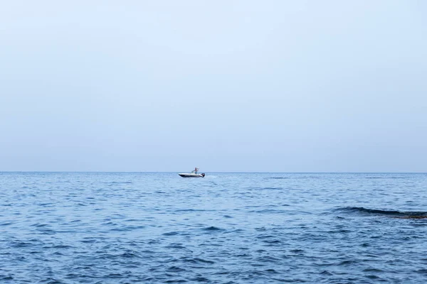 Boat Motorboat Calm Sea Sea Rest Sunset — Stock Photo, Image