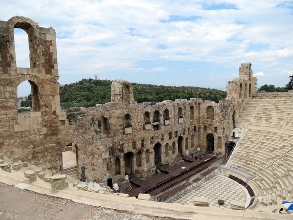 Europa Griekenland Athene Het Oude Amfitheater Naast Akropolis — Stockfoto