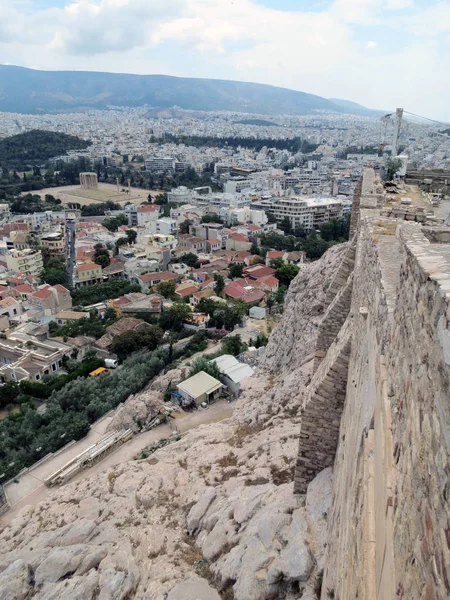 Europa Impresionante Panorama Atenas Pared Acrópolis — Foto de Stock