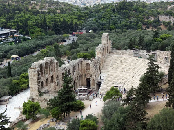 Europa Atenas Vista Odeón Herodoto Desde Acrópolis —  Fotos de Stock