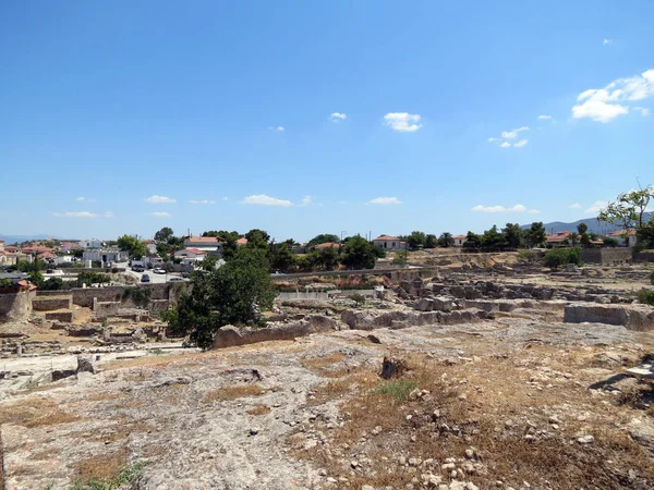 Avrupa, Yunanistan, Corinth, antik ve modern şehir yaz aylarında görüntülemek