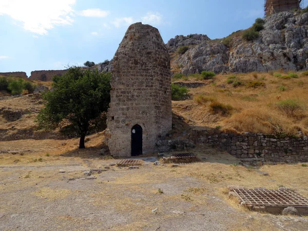 Evropa Řecko Korint Malé Opevnění Vrcholu Pevnosti — Stock fotografie