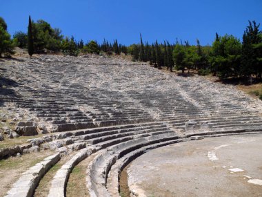Europe, Greece, Argos, ancient amphitheater. This building was built 2500 years ago. clipart