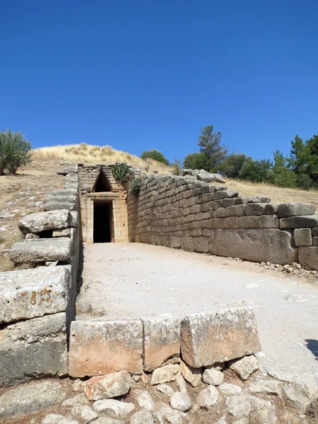 Європи Греції Мікени Вхід Гробниці Agamemnon Some Вчені Припускають Поховані — стокове фото