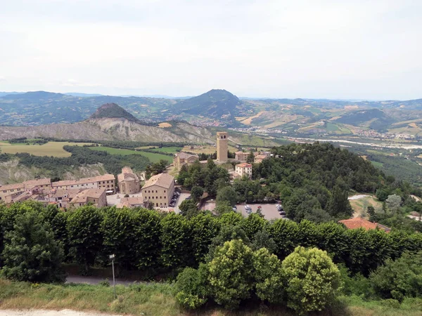 Blick Auf Die Kleine Antike Stadt San Leo Und Emilia — Stockfoto