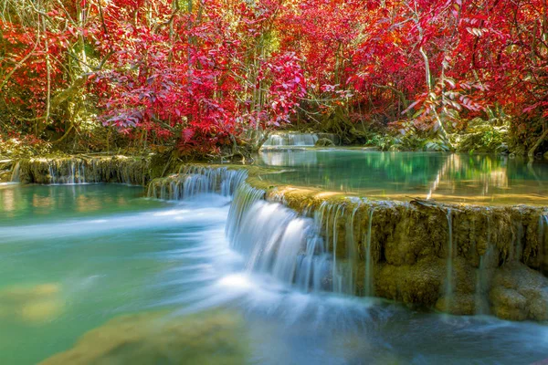 Cascada Bosque Profundo Parque Nacional Cascada Erawan — Foto de Stock