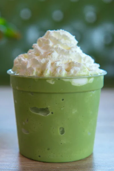 Zielona Herbata Matcha Latte Koktajle Kawiarni Coffee — Zdjęcie stockowe