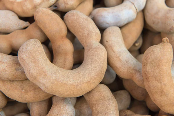 Doce Tamarindo Mercado Frutas Tailândia — Fotografia de Stock