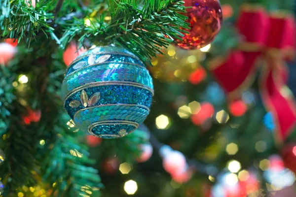 Decoración Bokeh Luces Navidad Para Navidad Año Nuevo Fondo Imagen de stock
