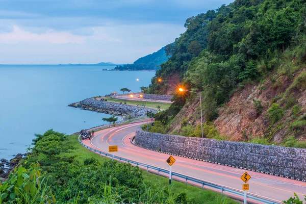 Jalan Melengkung Laut Yang Indah Titik Pandang Noen Nangphaya Chanthaburi — Stok Foto
