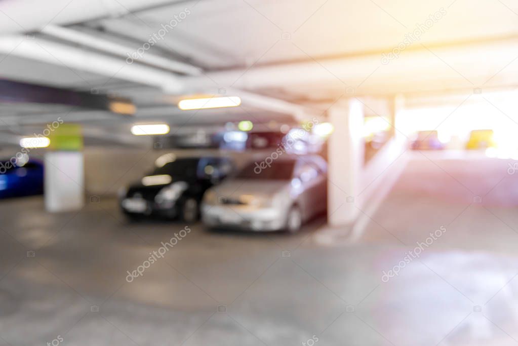 Blurred background abstract of Car parking lot.