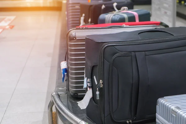 Suitcase Luggage Conveyor Belt Airport — Stock Photo, Image