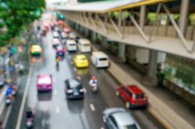 Soyut mevsimlik araçların trafik sıkışıklığı şehir Bangkok Tayland at.