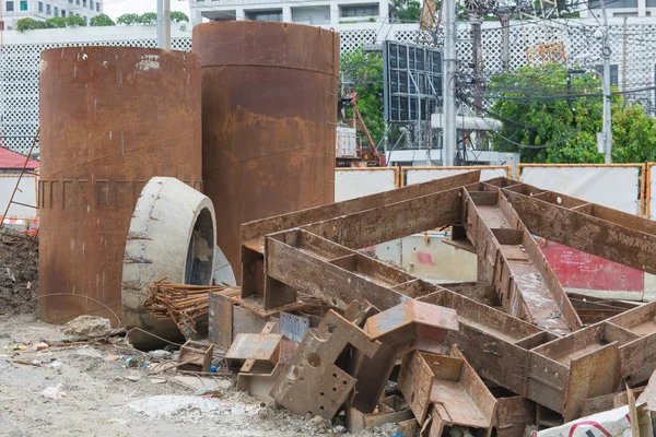 Building Construction Metal Beams Mount Element Road Construction City — Stock Photo, Image