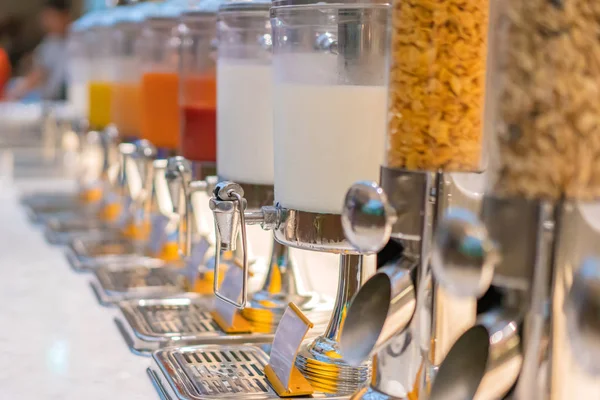 Fruit Juice Water Cooler Breakfast Hotel — Stock Photo, Image