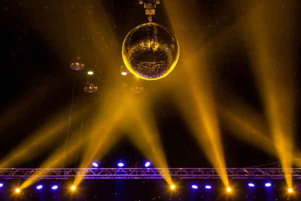 Disco Ball Bright Rays Night Party Background — Stock Photo, Image