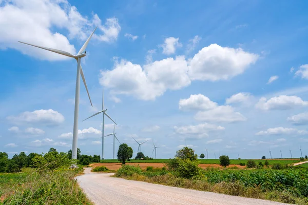 Windrad Erneuerbare Energiequelle Sommer Mit Blauem Himmel — Stockfoto