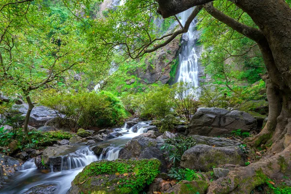 Khlong Lan Cascada Una Hermosa Cascadas Selva Tropical Tailandia — Foto de Stock