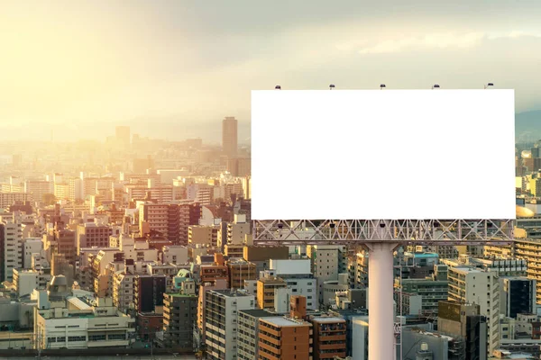Large Blank Billboard Ready New Advertisement Sunset — Stock Photo, Image