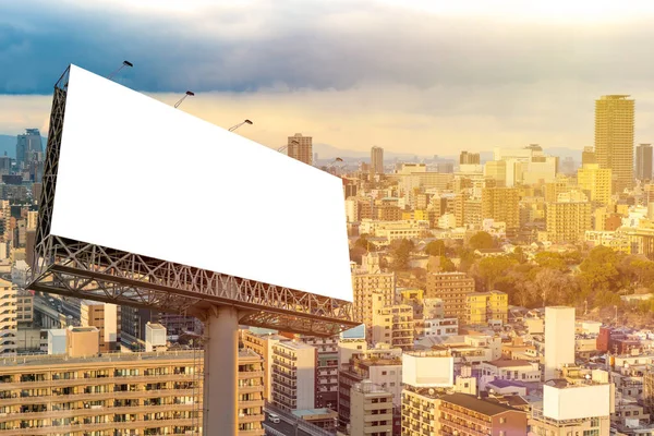 Duże Puste Billboard Gotowy Nowe Reklamy Zachodu Słońca — Zdjęcie stockowe