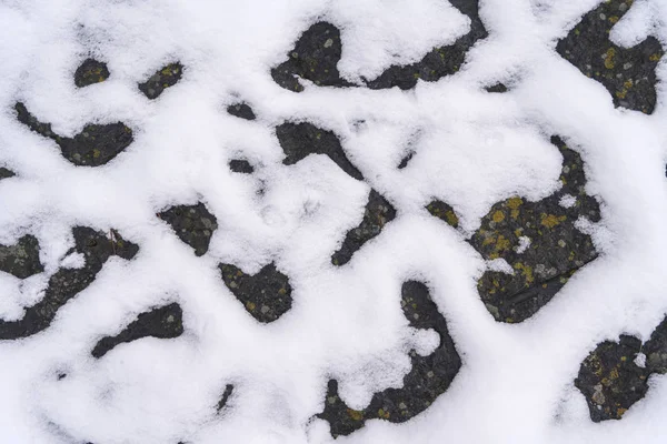 Rocks Covered Snow Outdoor Background — Stock Photo, Image