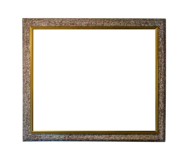 Marble stone empty picture frame Isolated on white background — Stock Photo, Image
