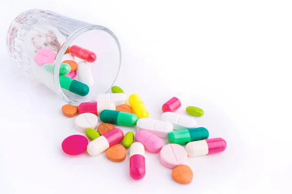 Various of Tablets mix heap drugs pills capsules therapy doctor — Stock Photo, Image