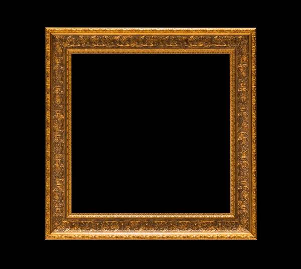 Gold frame Elegant vintage Isolated on black background — Stock Photo, Image