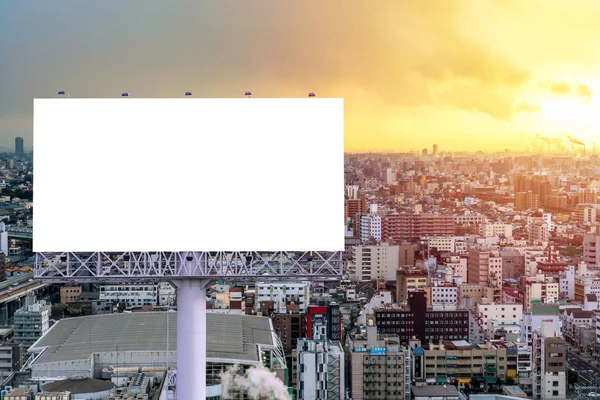 large Blank billboard ready for new advertisement with sunset