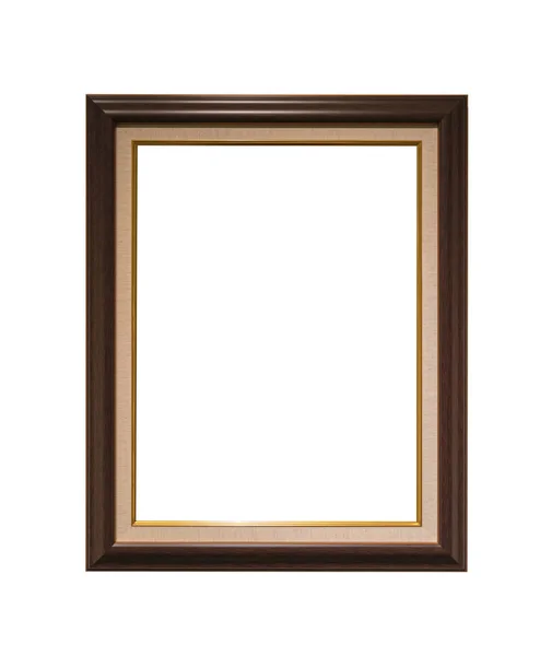Marco de imagen vacío de madera aislado sobre fondo blanco — Foto de Stock
