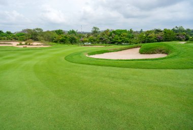 GolfCourse, ağaçlar ve g ile bir Golf Sahası güzel manzara