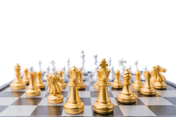 Chess board game in competition play, Ideas business success con — Stock Photo, Image