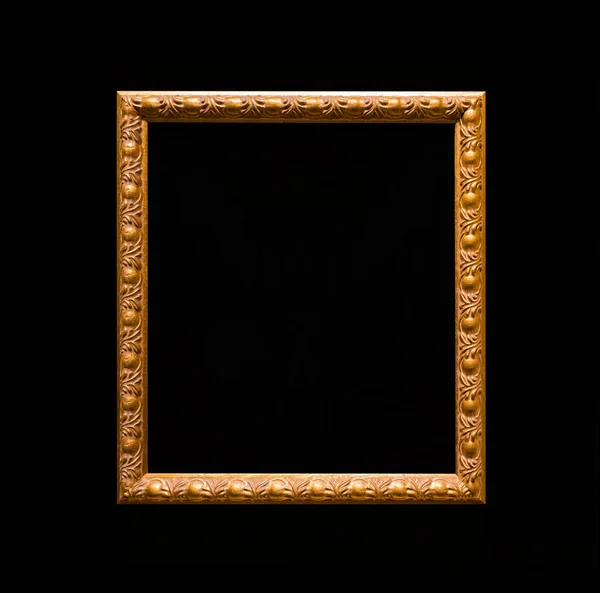 Gold frame Elegant vintage Isolated on black background — Stock Photo, Image