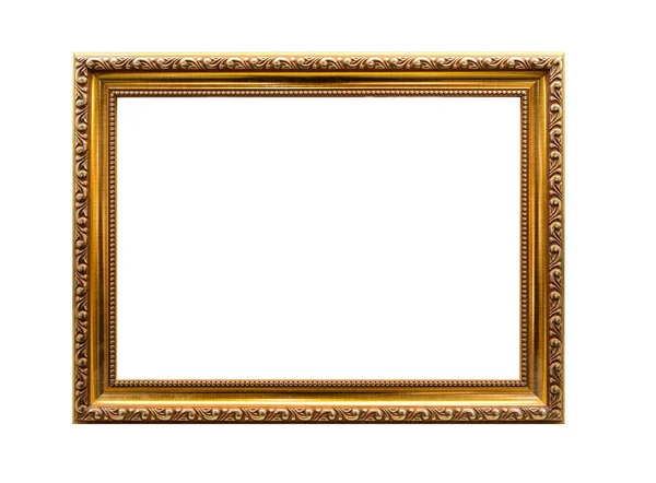 Goud Frame Elegante Foto Fotolijst Geïsoleerd Witte Achtergrond — Stockfoto