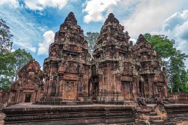 Banteay Srei Kasteel Banteaysrei Khmer Tempel Van Angkor Siem Reap — Stockfoto