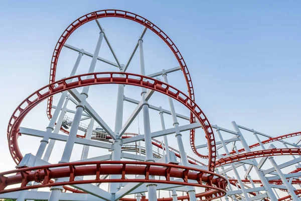 Tracks Roller Coaster Blue Sky Perspective Concept — Stock Photo, Image