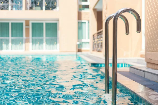 Blue Swimming Pool Hotel Stair — Stock Photo, Image