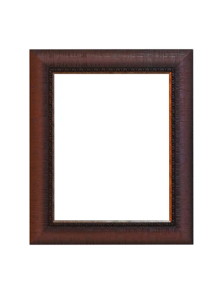 Houten Frame Fotolijstje Geïsoleerd Witte Achtergrond — Stockfoto