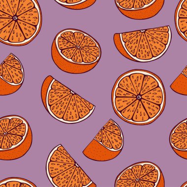 Handdrawn turuncu seamless modeli