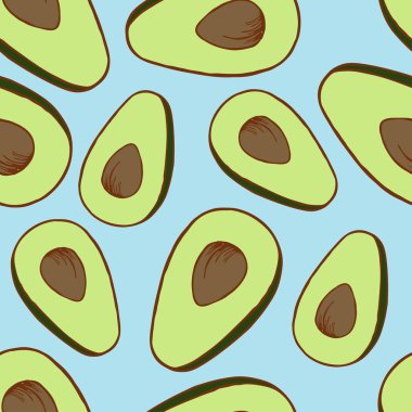Handdrawn avokado seamless modeli