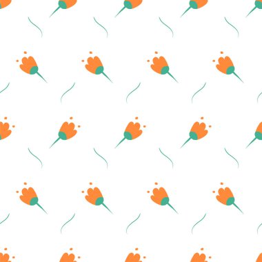 Elle çizilmiş çiçeksiz desen.