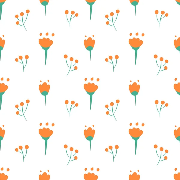 Χειροποίητο μοτίβο λουλουδιών χωρίς ραφή. — Διανυσματικό Αρχείο