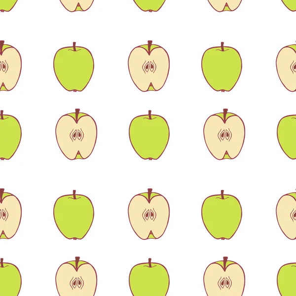Fruit pomme motif sans couture — Image vectorielle