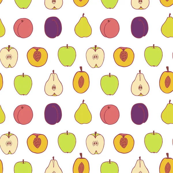 Modèle sans couture de fruits — Image vectorielle