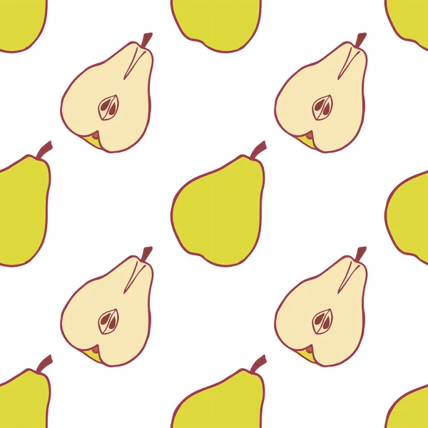 Fruit pear seamless pattern — Stock Vector