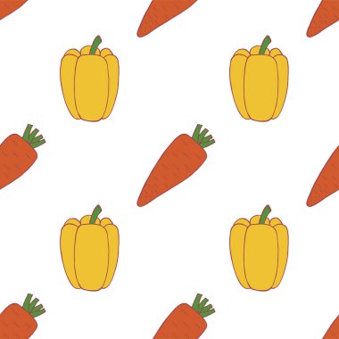 Havuç ve biber dikişsiz desen